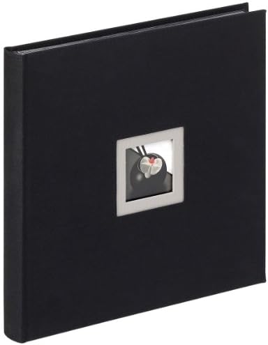 Walther Design FA-217-B Siyah Beyaz Keten Kapak, Kişisel Resminiz için kalıp Kesimli Kitap Ciltli Albüm, 11,75 x 11,75