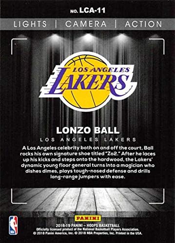 2018-19 NBA çemberler ışıkları kamera eylem Holo 11 Lonzo Topu Los Angeles Lakers resmi Panini basketbol kartı