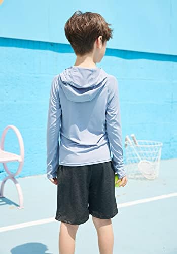 Zaclotre Çocuklar UPF50 + Güneş Gömlek Kızlar Hızlı Kuru Fit güneş koruma giyimi Atletik Hoodie Delikli