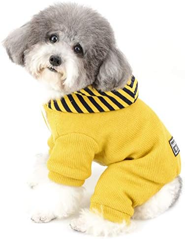Ranphy Pet Köpek Giysileri Kış Küçük Köpek Kazak Hood ile Polar Örme Ceket Sıcak Ceket 4 Ayak Tulum Kıyafet Hoodie