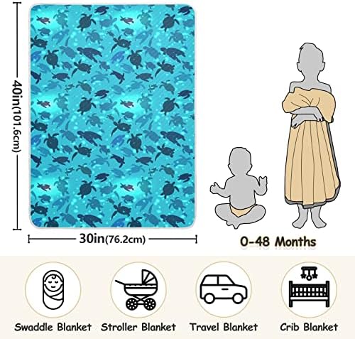 Kundak Battaniyesi Kaplumbağa Bebekler için Pamuklu Battaniye Yüzer, Battaniye Alır, Beşik için Hafif Yumuşak Kundak
