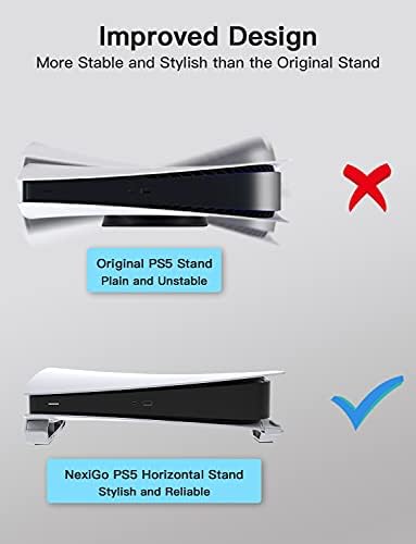 Sessiz Soğutma Fanlı NexiGo PS5 Yatay Stand, [Otomatik Açma/Kapama], [Minimalist Tasarım], Playstation 5 Disk ve Dijital