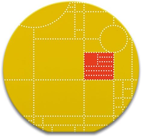 CoasterStone Frank Lloyd Wright Avery Coonley Oyun Evi Noktalar Sarı Araba Altlığı, Tek Beden, Çok Renkli