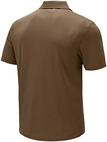 YSENTO erkek polo gömlekler Kuru Fit Kısa Kollu Yakalı Golf T Shirt cepli