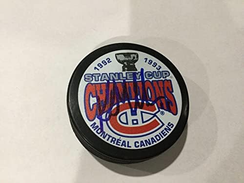Kirk Muller 92/93 İmzaladı Stanley Kupası Montreal Canadiens Hokey Diski a İmzalı NHL Diskleri