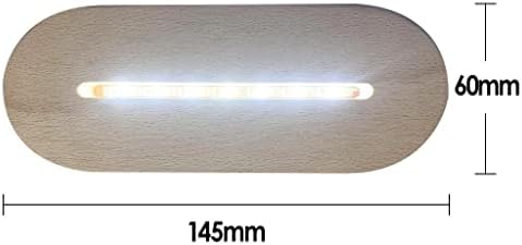 ＫＬＫＣＭＳ 2X LED Gece Lambası Ahşap Taban Tutucu Ekran Standı Kristaller Temizle Beyaz
