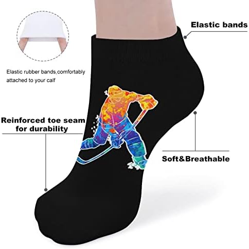 Hokey Oyuncusu 5 Pairs Komik Koşu Ayak Bileği Çorap Atletik No-Show Çorap Yastıklı Erkekler Kadınlar için