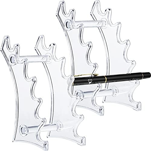 2 Parça Plastik Kalem Tutucu Standı 6-Yuvaları Kalem Ekran Standı Makyaj Fırça Raf Organizatör Kaş Kalem Ekran Standı