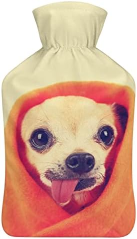 Sevimli Chihuahua Kapaklı Sıcak Su Şişesi Sevimli Kauçuk Sıcak Su Torbası Sıcak Su Şişesi Yatak Kanepe için