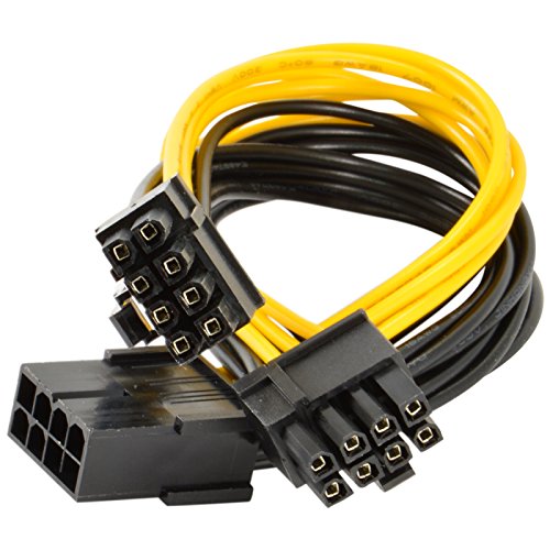 JacobsParts PCI Express Güç Splitter Kablo 8-pin için 2X6 + 2-pin (6-pin/8-pin) 18 AWG (5-Paketi)