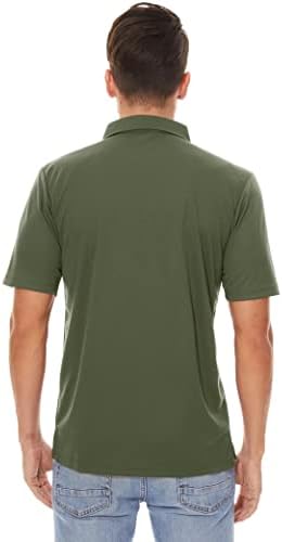 MAGCOMSEN erkek polo gömlekler 3 Düğmeler Rahat Çalışma T Shirt Hızlı Kuru Kısa Kollu Golf Gömlek Pike Jersey Açık