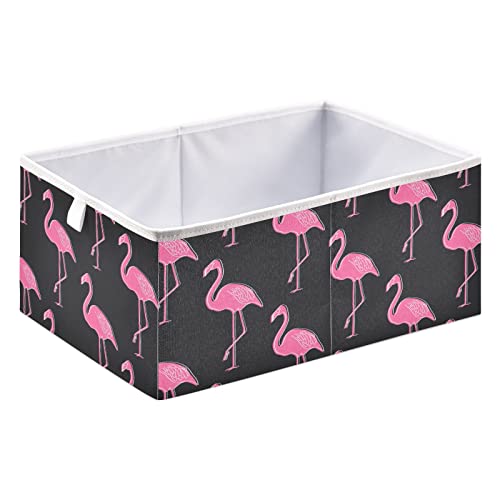Flamingo Siyah Küp saklama kutusu Katlanabilir Depolama Küpleri Su Geçirmez Oyuncak Sepeti Küp Organizatör Kutuları