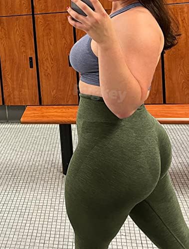 Rugkey kadın Ezme Dikişsiz Tayt Yüksek Bel Yoga Pantolon Egzersiz Popo Kaldırma Ganimet Tayt