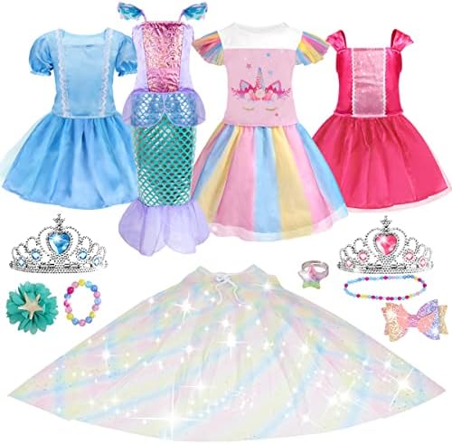 Meland Prenses giyinmek Gövde-Küçük Kızlar için Giysi giyinmek-Prenses Kostüm Oyuncak Hediye Kızlar 3-8 Oyna Pretend