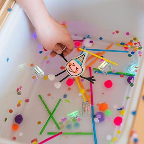 Glo Pals parti Pal su aktive banyo oyuncak duyusal oyun için 6 yeniden kullanılabilir Light-Up küpleri ile