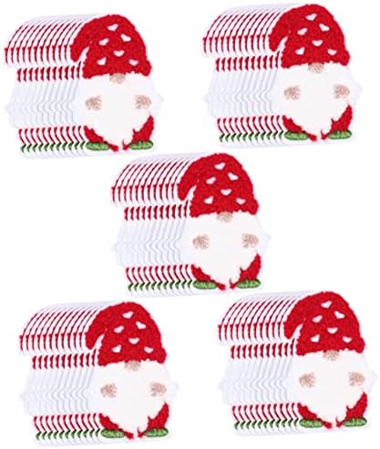 FAVOMOTO 60 Adet Noel Yama Nakış kumaş çıkartmaları Giyim için Noel Baba Ceket Cappy Şapka Noel Temalı Ceket Yamalar