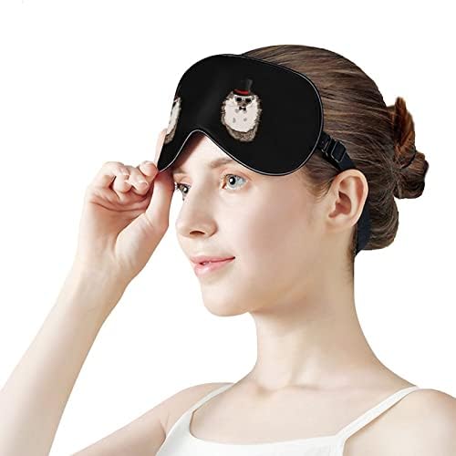 Silindir şapka Hipster Kirpi Yumuşak Göz Maskeleri Ayarlanabilir Kayış ile Hafif Rahat Körü Körüne Uyku için