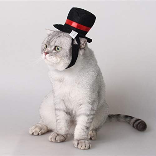 UEETEK silindir şapka için Pet Köpek Kedi, Cosplay Kostüm Siyah silindir şapka Noel Cosplays Aksesuarları Tatil Malzemeleri,2.