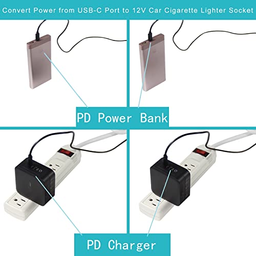 QİUCABLE Tip-C DC Güç Kablosu - 3ft 12V USB-C Fiş DC 5.5 x 2.1 mm Erkek Şarj Kablosu, Yönlendirici CCTV LED için DC