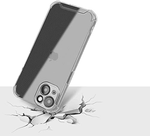 HEDQFM ile Uyumlu iPhone 13 Temizle Telefon kılıfı 6.1 inç + Temperli Cam Ekran Koruyucu + cep telefonu Sopa Kart