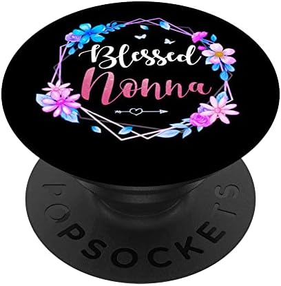 Bayan Mübarek Nonna Sevimli Renkli Çiçek Nonna Hediye Tee PopSockets Değiştirilebilir PopGrip