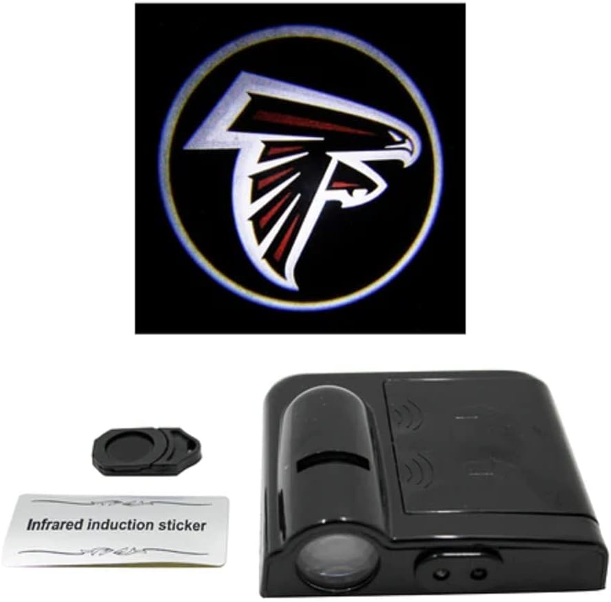 Sporticulture NFL Atlanta şahinleri araba kapısı için LED lazer projektör ışığı - NFL takım Logosunu yere yansıtmak