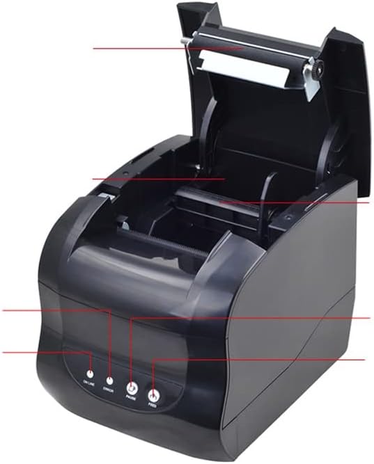 GRETD Bluetooth 80MM Termal 3 İnç Etiket Makbuz Makbuz Mobil Taşınabilir Yazıcı Doğrudan barkod makbuz Yazıcısı (Renk: