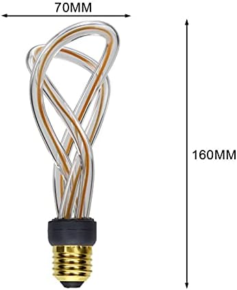 Yaratıcı Sanat Edison Ampul, LED Büküm Şekli Retro E27 Dekoratif Aydınlatma, 4 W Yumuşak Filament Ampul, Ev Bar Partisi