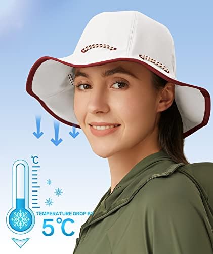 BENEUNDER Kova Şapka Kadınlar için Ayarlanabilir Taşınabilir UPF 50 + plaj şapkaları Fedora güneş şapkası