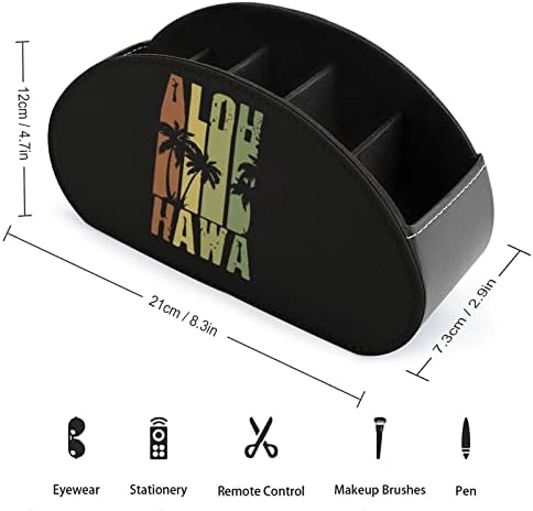 Aloha Hawaii Retro Sörf Uzaktan Kumanda Tutucu Kalem Kutusu PU Deri Uzaktan Caddy Dekoratif Masa Depolama Organizatör