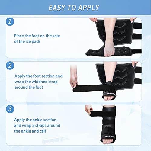 XL Ayak Bileği Ayak Buz Paketi Wrap için Ayak Yaralanmaları, Tam Kapsama Ayak Bileği Buz Wrap, Jel Buz Paketleri için