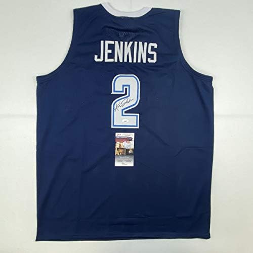 İmzalı / İmzalı Kris Jenkins Villanova Mavi Kolej Basketbol Forması JSA COA