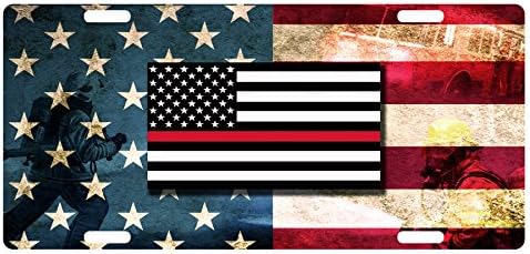 ABD Bayrağı Düşmüş İtfaiyeci Özel Plaka Amblemi ABD Versiyonu