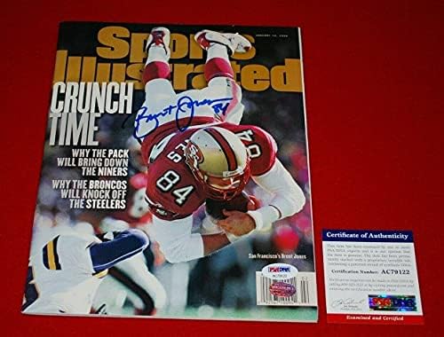 BRENT JONES San Francisco 49ers imzalı PSA / DNA Sports Illustrated Dergisi GTSM - İmzalı NFL Dergileri