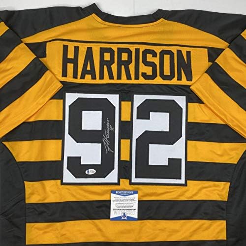 İmzalı / İmzalı James Harrison Pittsburgh Bombus Arısı Futbol Forması Beckett BAS COA