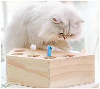 ZYHHDP Ahşap ve Silikon Interaktif Kedi Avı Fare Oyuncaklar Yavru Bulmaca Oyuncak Pet Oyuncak Kaynağı Kedi Oyuncaklar